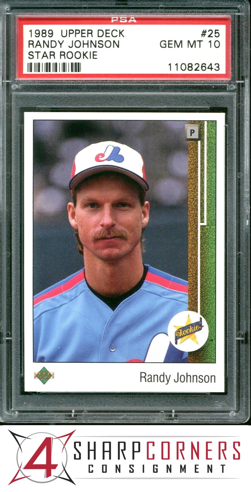 1989 UPPER DECK STAR ROOKIE #25 RANDY JOHNSON RC EXPOS HOF PSA 10