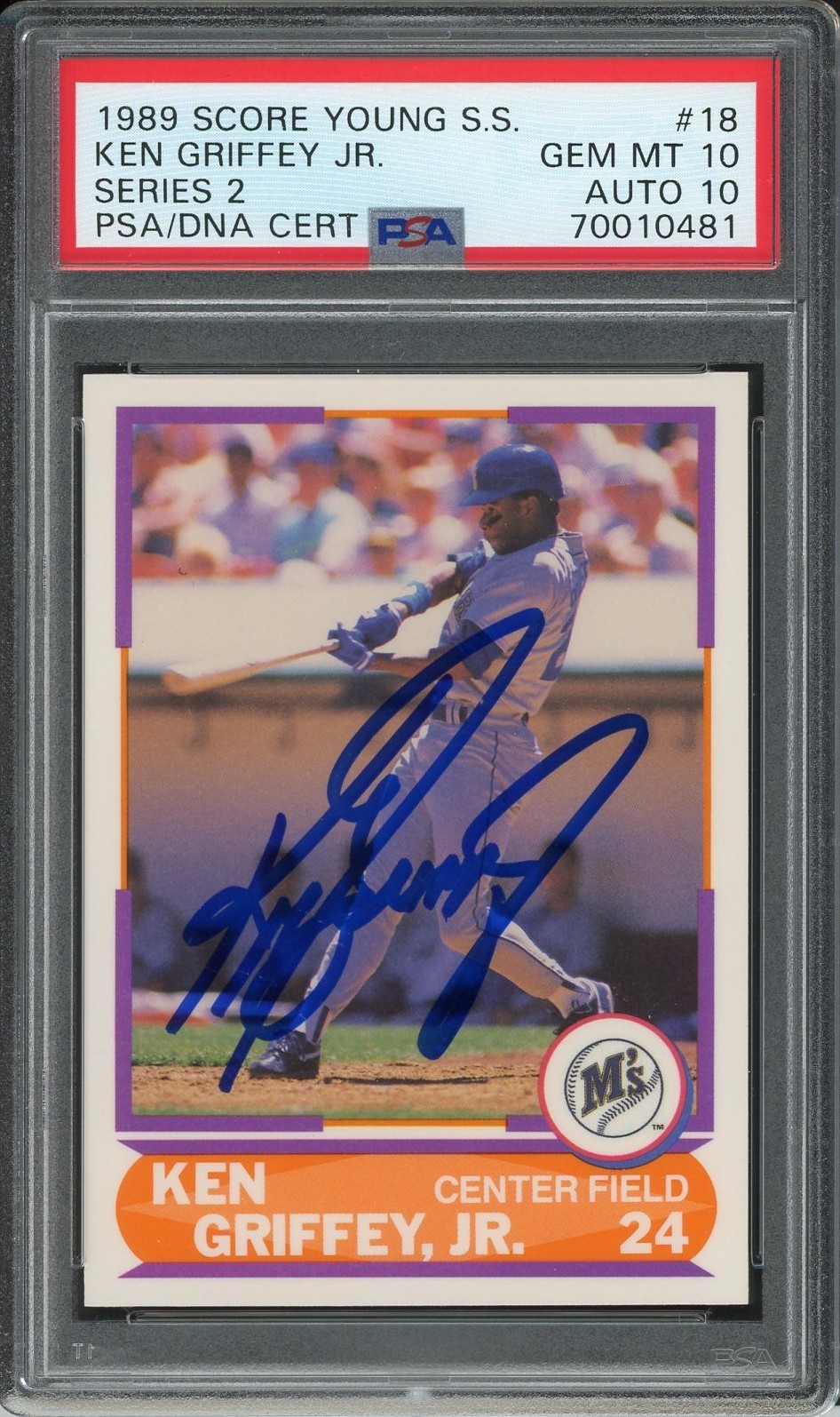 1989 Ken Griffey Jr Score Young Superstars #18 *SIGNED* RC Rookie PSA 10/10 AUTO